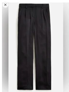 J. Crew Black Silky Satin Trousers Dress Pants